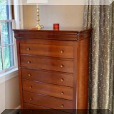 F43. 2 Grange cherrywood tall dressers with 7 drawers. 53&rdquo;h x 36&rdquo;w x 20&rdquo;d 